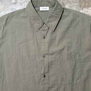 Lemaire Shirt Mens Size 52 Brown Tan Short Sleeve Double Pocket Oversized